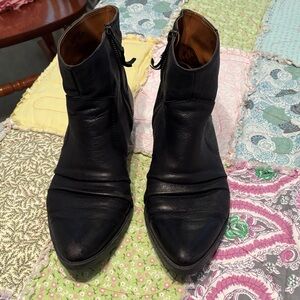 Nine West Black Leather Ankle Booties